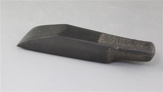 A Maori dark grey/black basalt stone Toki Adze, length 9.25in.